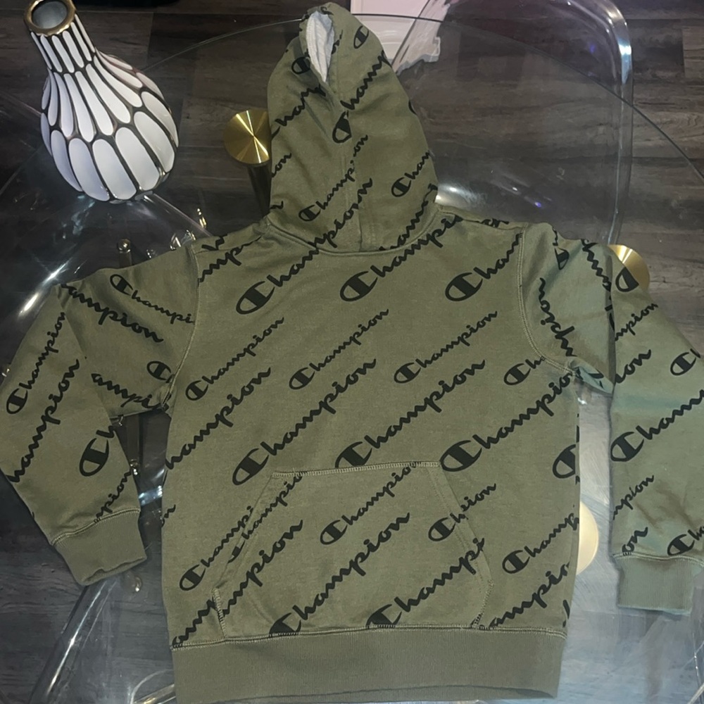 Champion Olive green Teen Hoodie Size LG